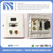 86*86mm HDMI and VGA and AV wall face plate , Module Faceplate